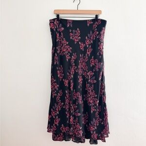 Style & Co Black Floral Maxi Skirt